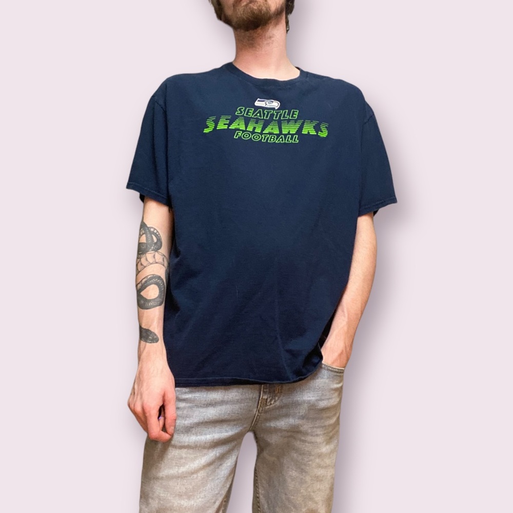 Navy blue Seattle Seahawks short sleeve t-shirt